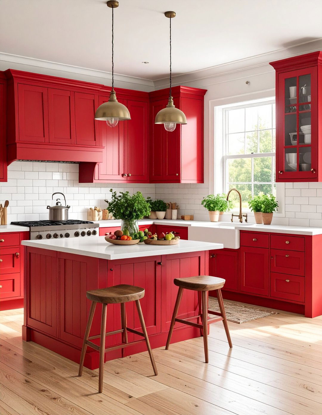 Cottage Red Kitchen Cozy Design - 20 Red Kitchens