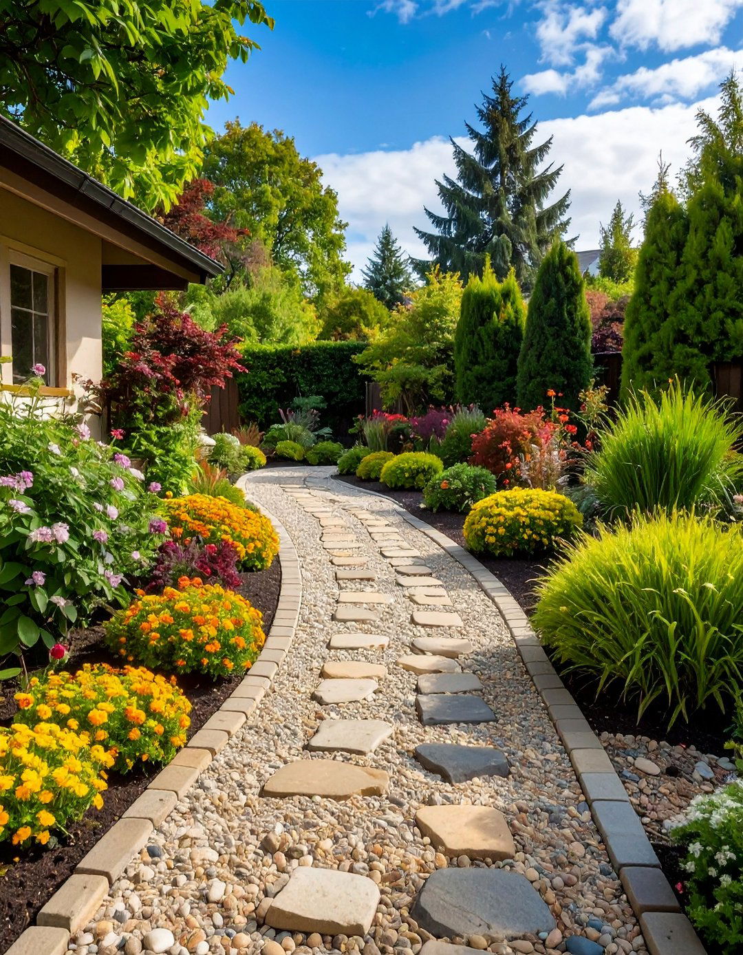 Cottage Style Crushed Gravel Walkway - 20 Front Walkway Ideas