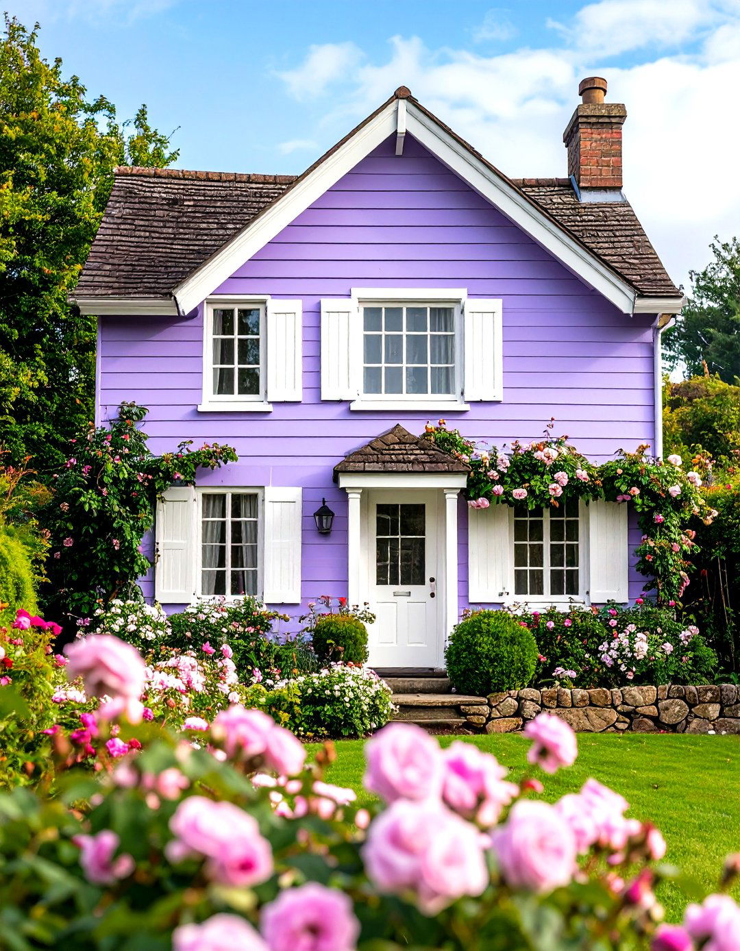 Cottage Style Lavender Purple House Exterior - 20 Purple House Exterior Ideas