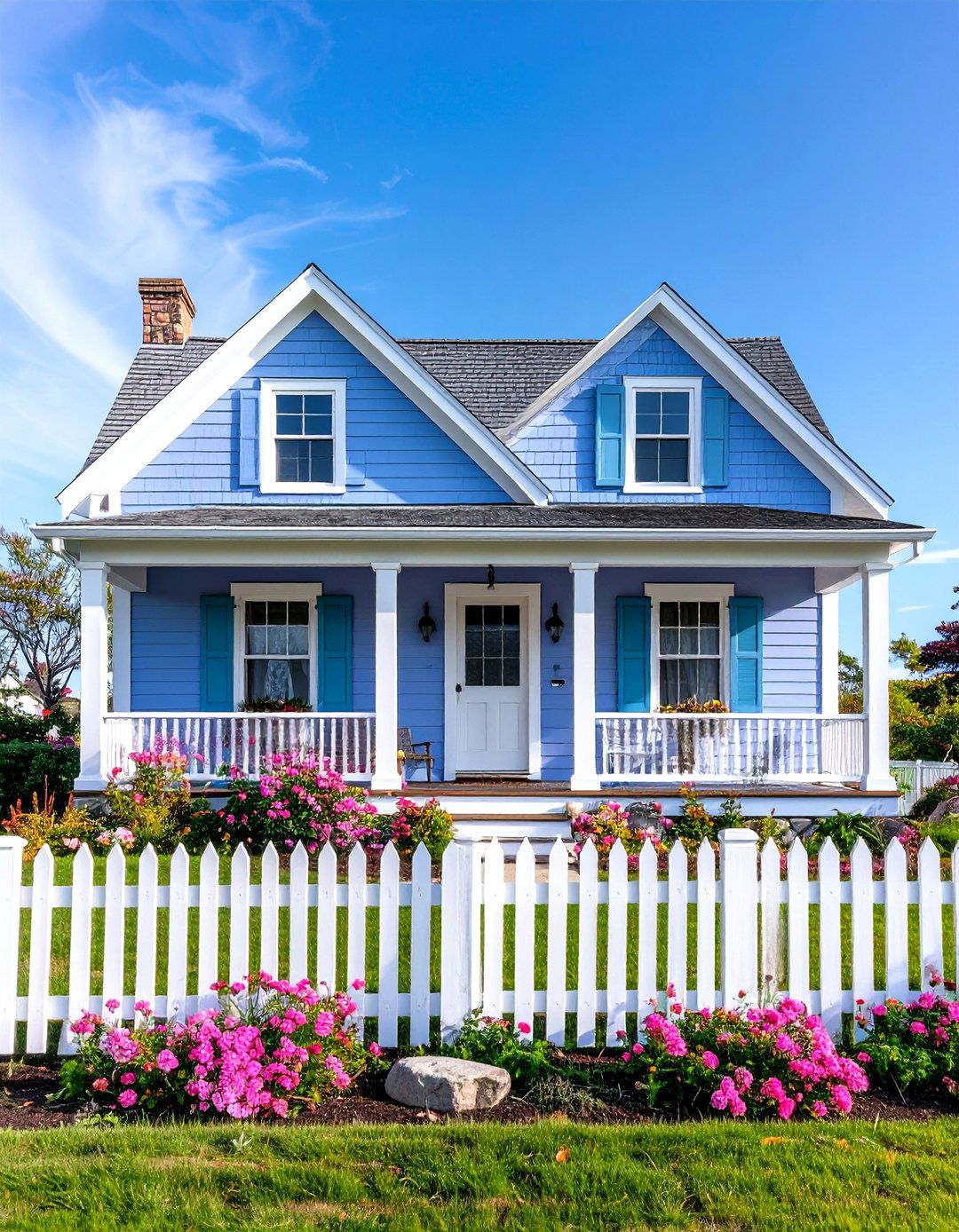 Cottage Style Periwinkle Purple House Exterior - 20 Purple House Exterior Ideas