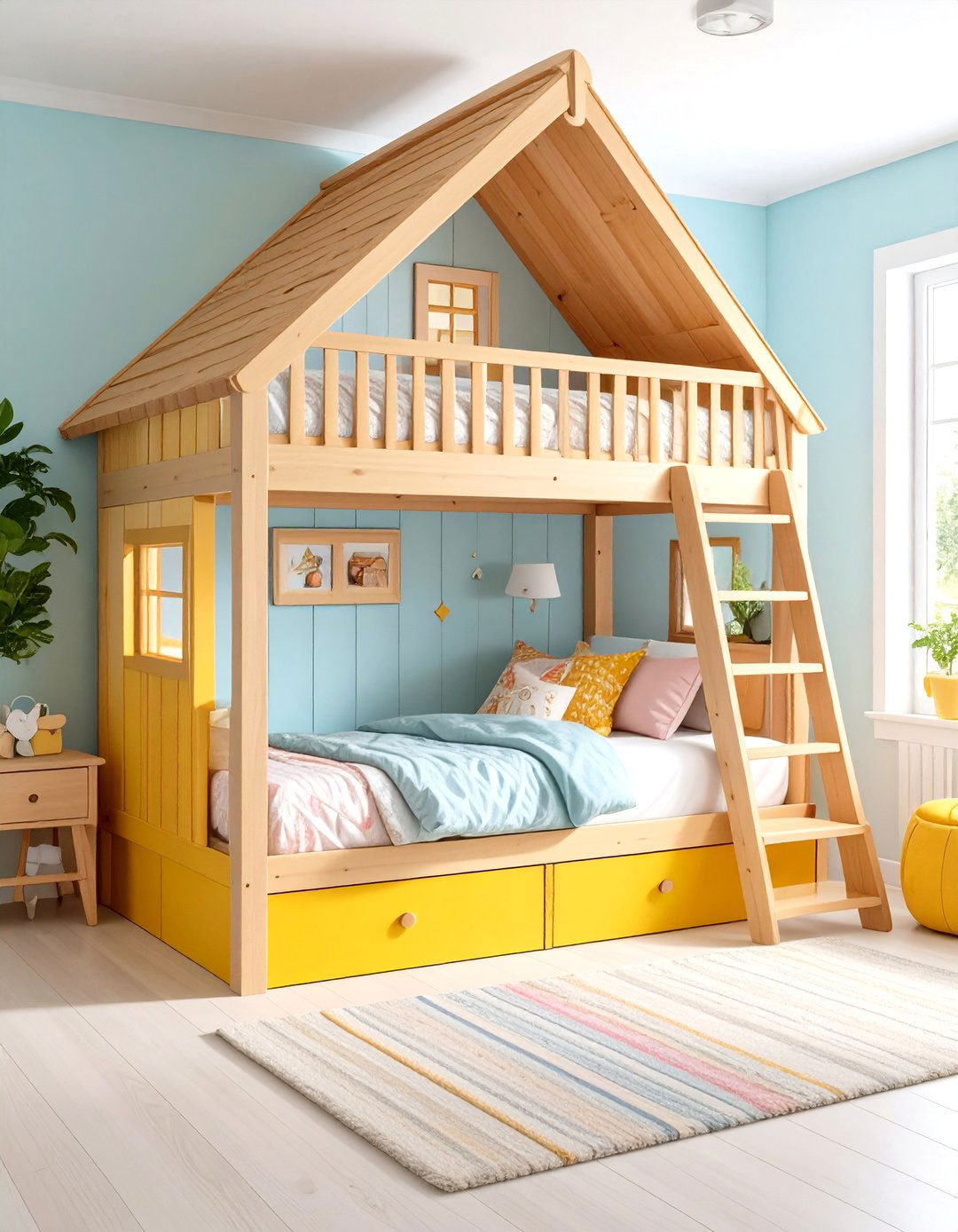 Cottage Style Playhouse Loft Bed - 20 Loft Bed Ideas