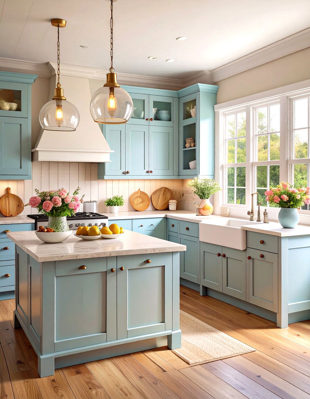 Cottage Style Rustic Kitchen with Painted Wood Finishes - 20 Rustic Kitchen Ideas