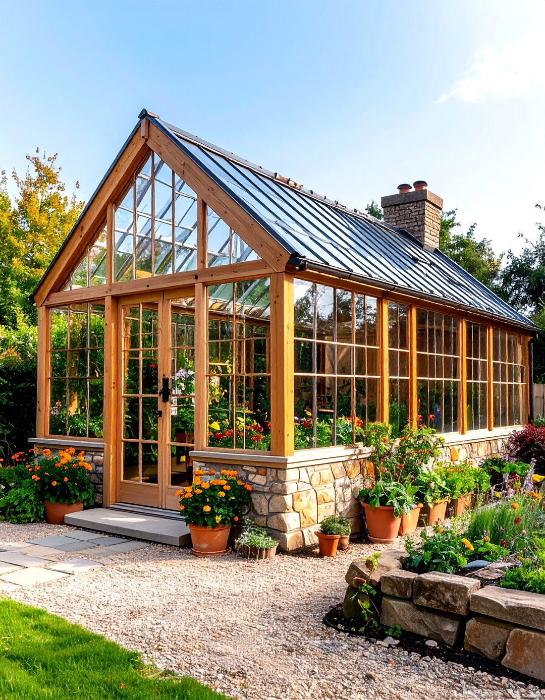 Cottage Style Timber Frame Greenhouse Shed - 20 Greenhouse and Shed Combo Ideas