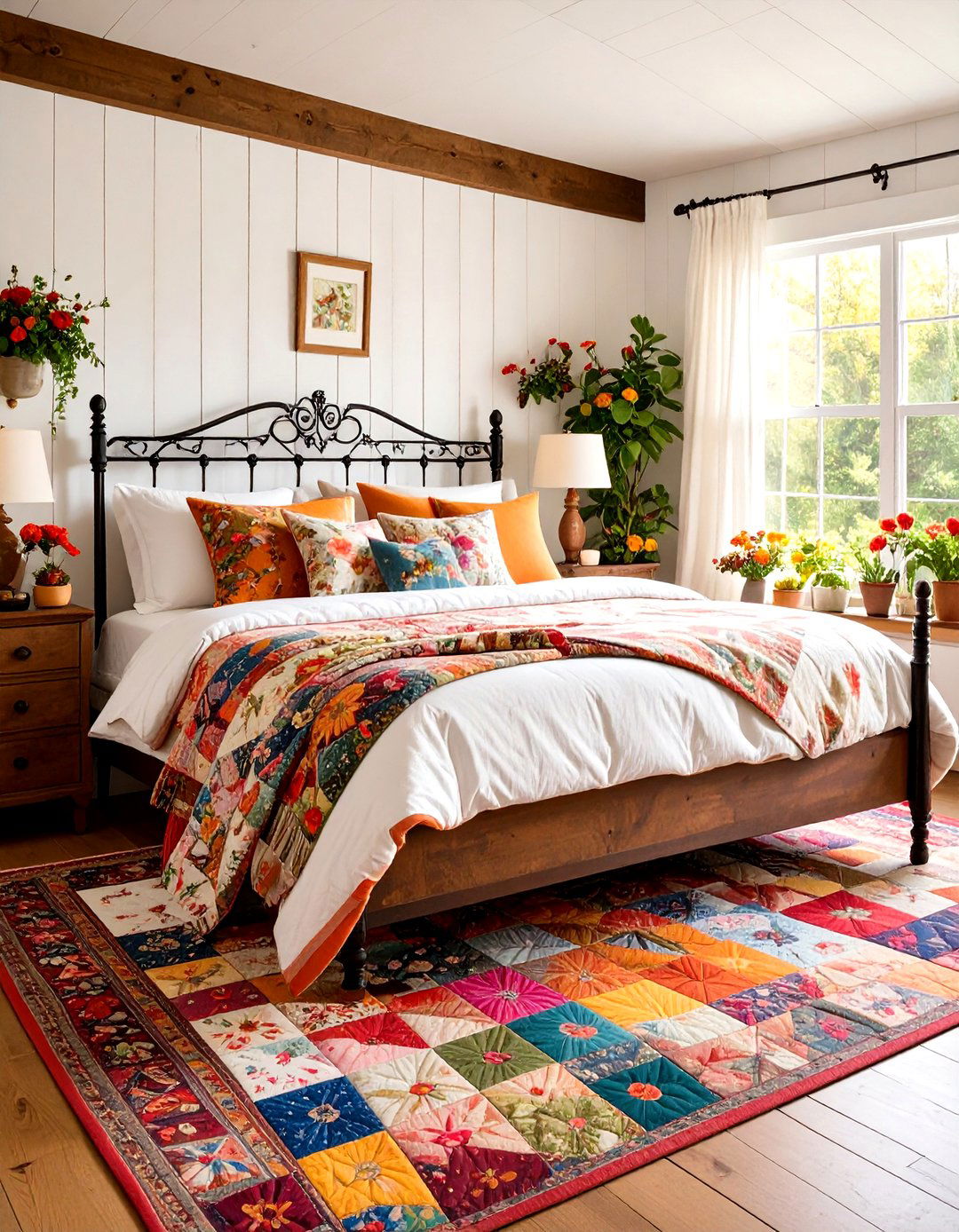 Cottage Vintage Quilt Display and Layering - 20 Cottage Decorating Ideas