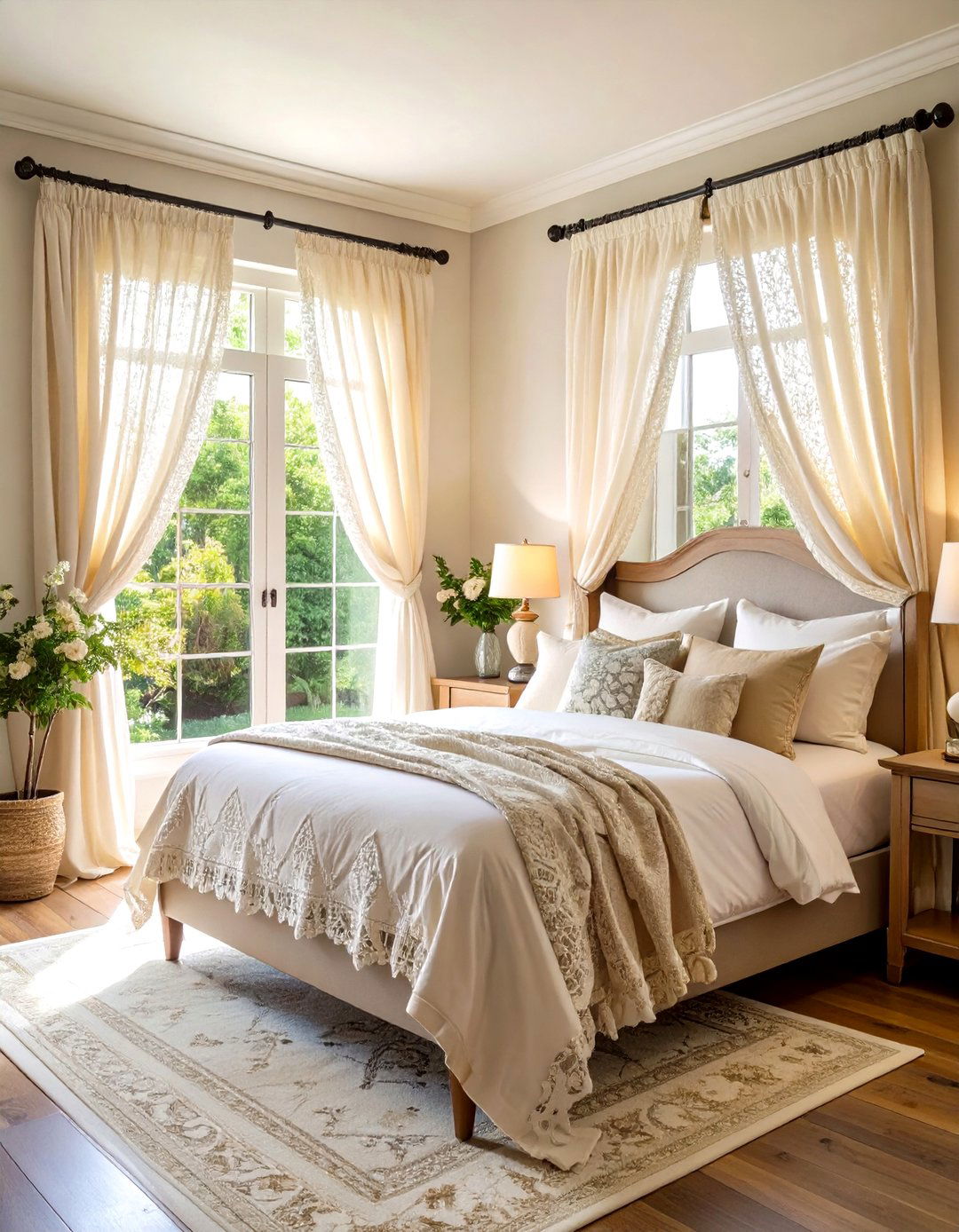 Cottagecore Bedroom Delicate Lace Curtain Treatment - 20 Cottagecore Bedroom Ideas