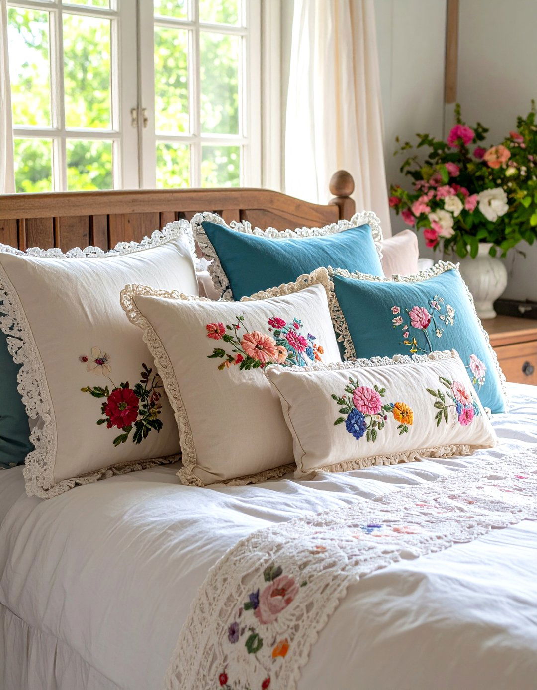 Cottagecore Bedroom Embroidered Textile Details - 20 Cottagecore Bedroom Ideas