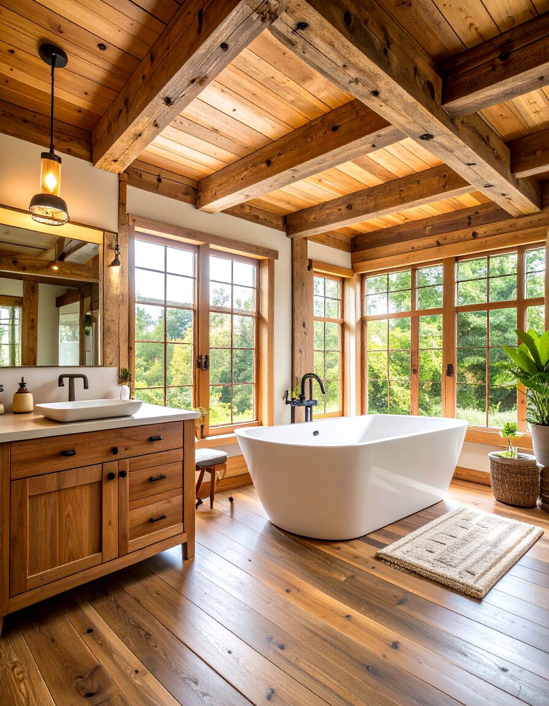 Country Bathroom Exposed Beam Ceilings - 20 Country Bathroom Ideas