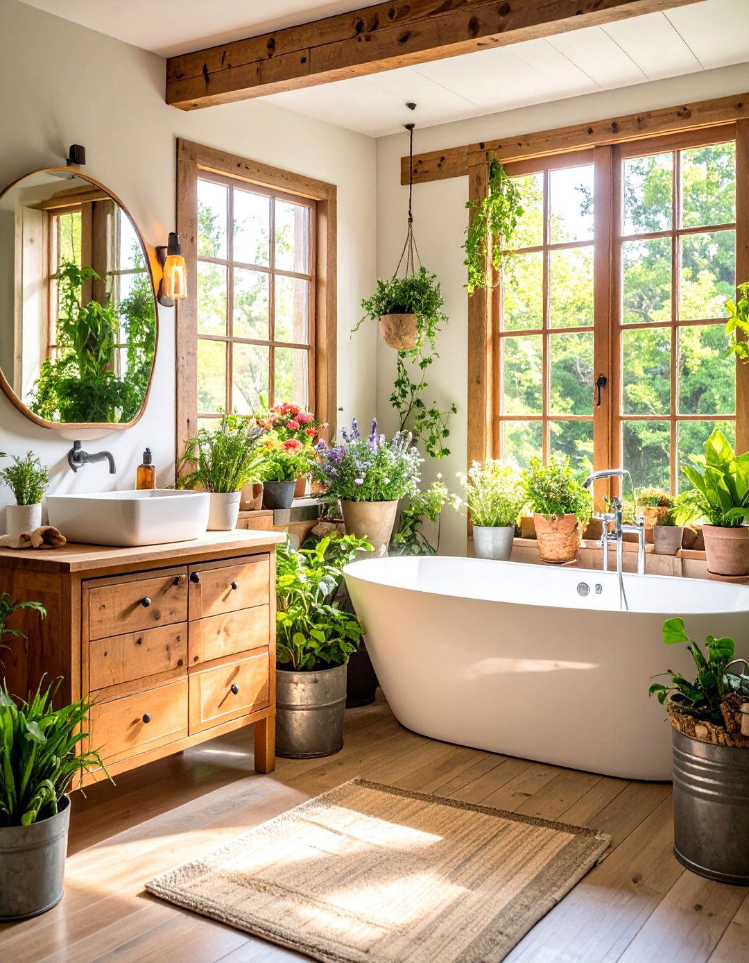Country Bathroom Garden Inspired Elements - 20 Country Bathroom Ideas