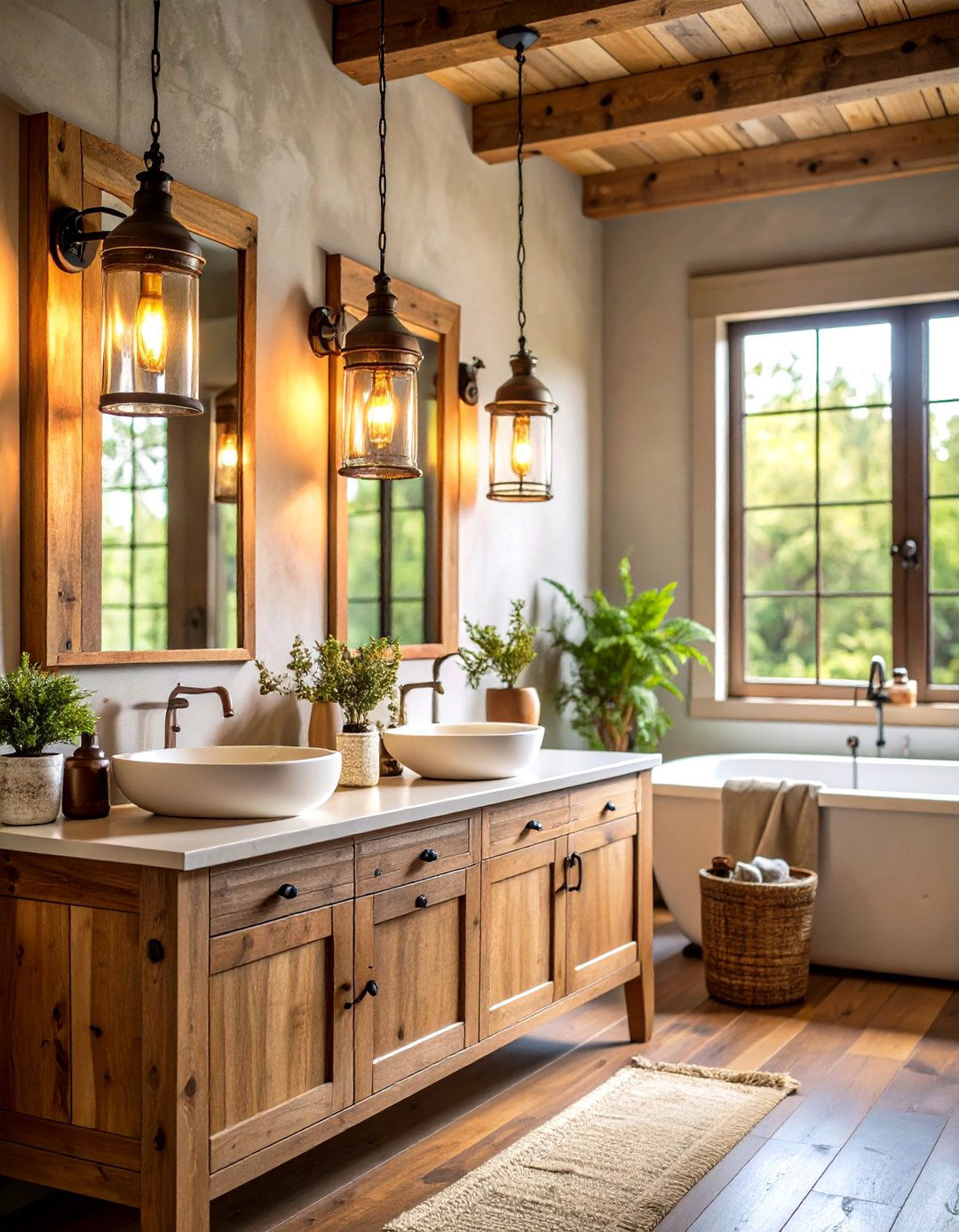 Country Bathroom Rustic Lighting Fixtures - 20 Country Bathroom Ideas