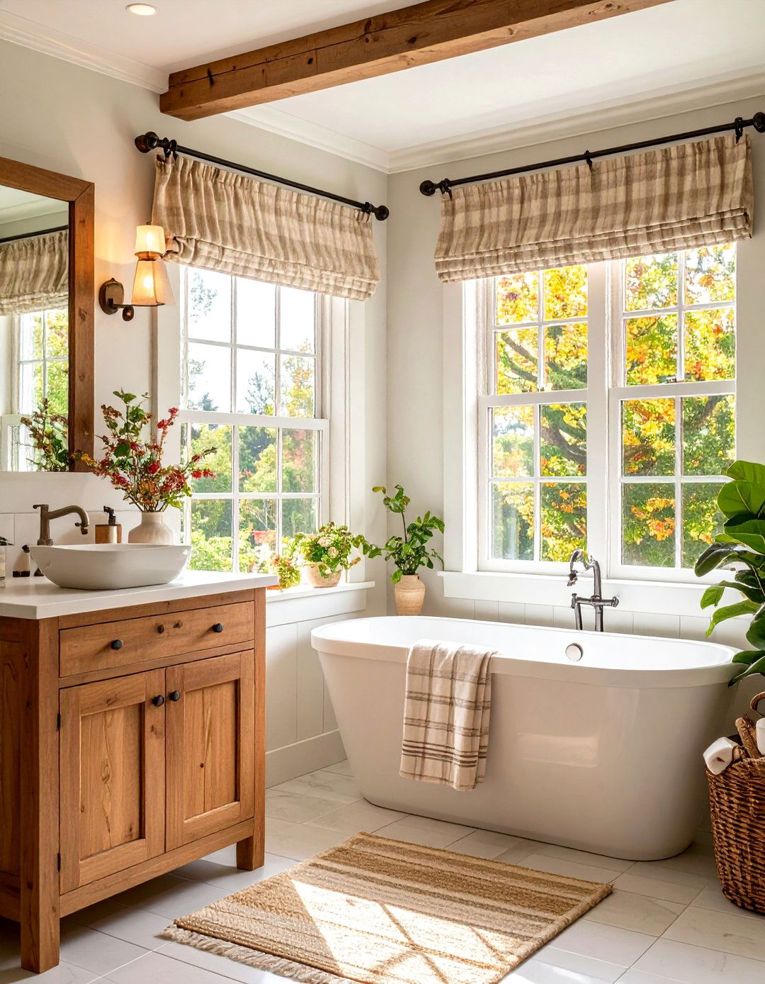Country Bathroom Window Treatment Ideas - 20 Country Bathroom Ideas