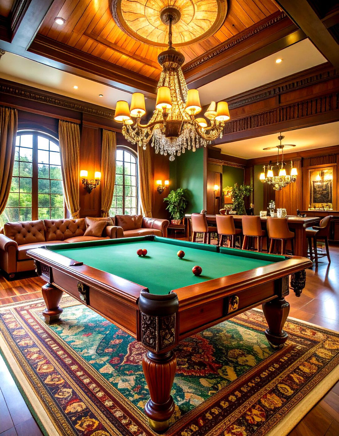 Country Club Inspired Pool Table Room - 20 Pool Table Room Ideas