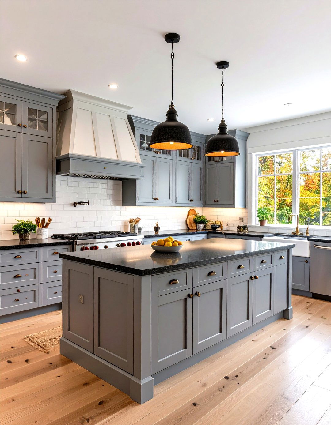 Country Cottage Gray Cabinets and Black Countertops Kitchen - 20 Kitchen With Gray Cabinets And Black Countertops Ideas