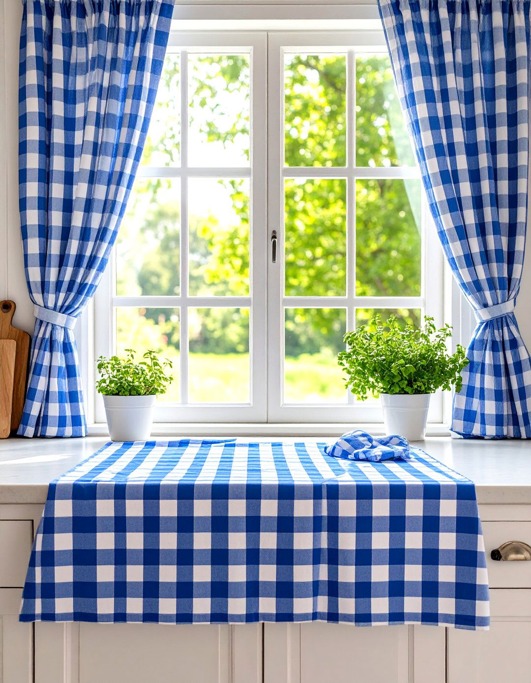 Country Kitchen Checked Pattern Accents - 20 Country Kitchen Ideas