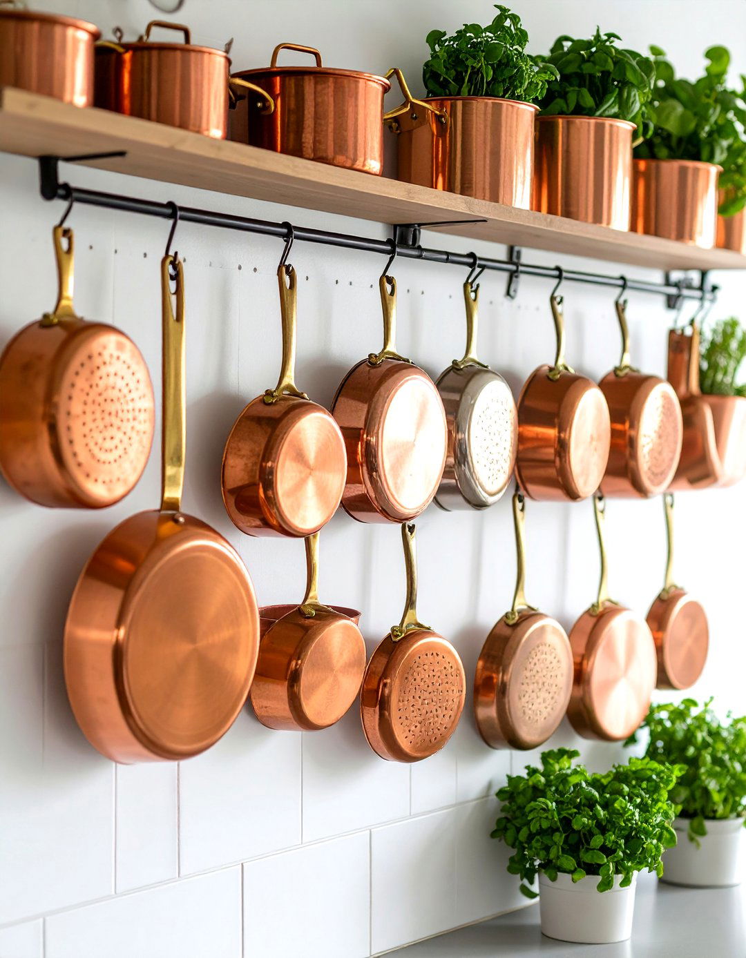 Country Kitchen Copper Pot Displays - 20 Country Kitchen Ideas