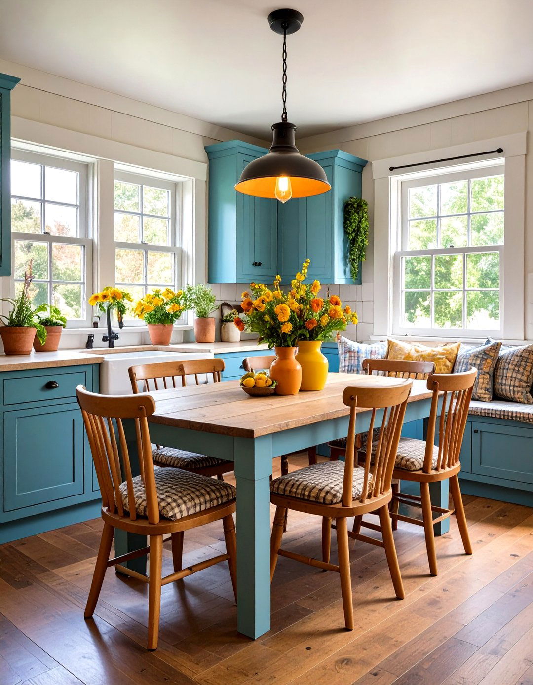 Country Kitchen Cottage Style Dining Nook - 20 Country Kitchen Ideas