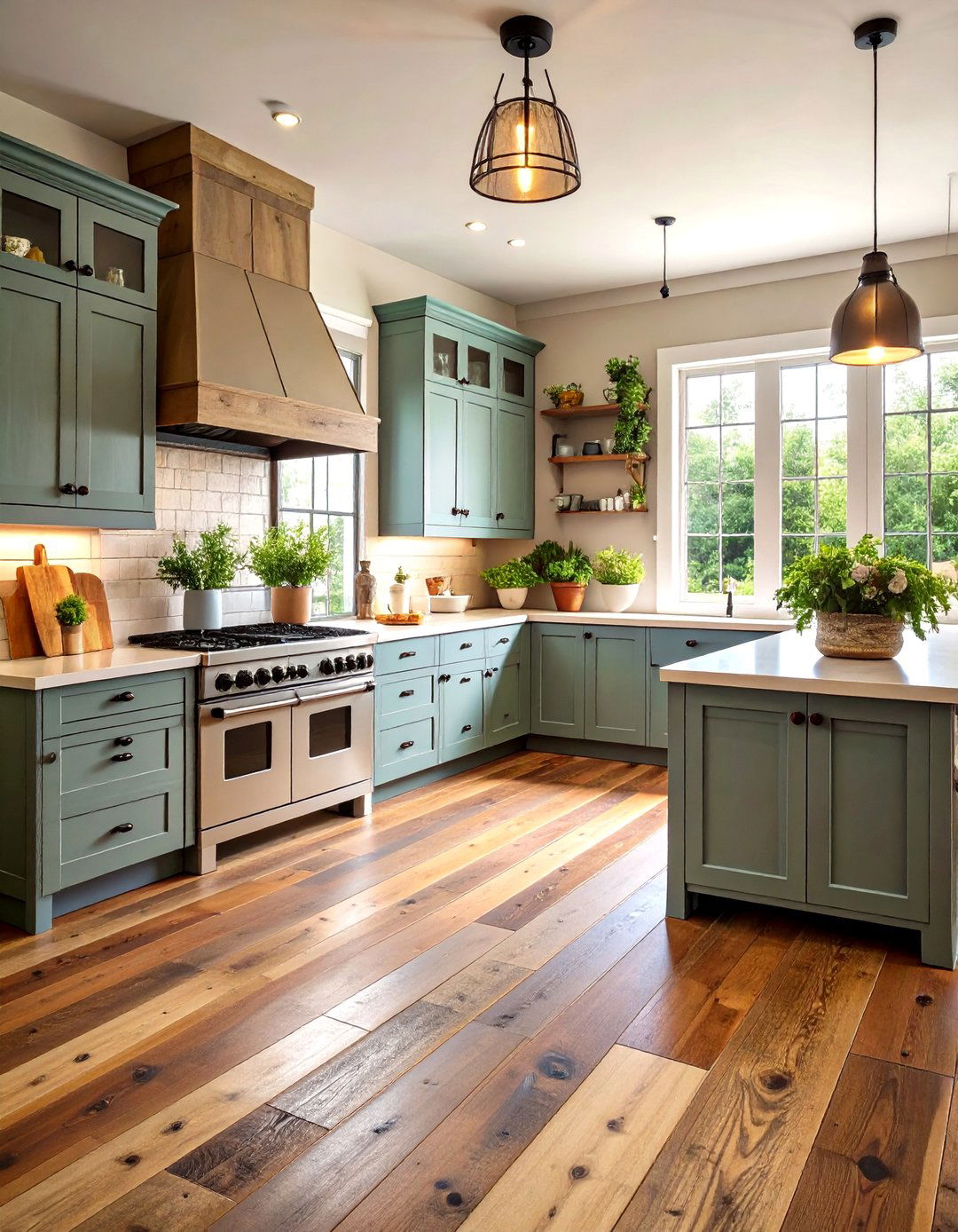 Country Kitchen Reclaimed Wood Flooring - 20 Country Kitchen Ideas