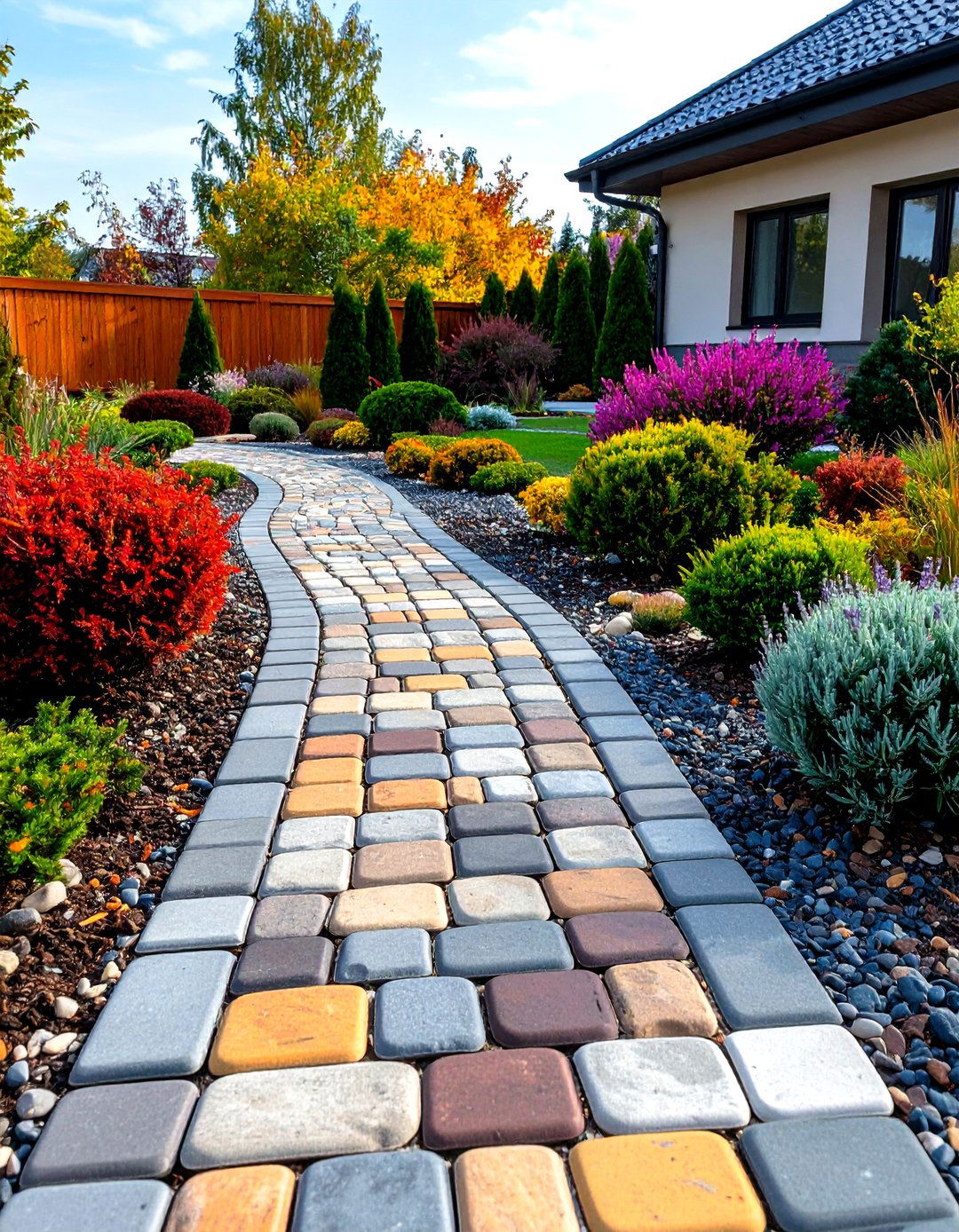 Courtyard Carpet Flagstone Walkway in Tight Spaces - 20 Flagstone Walkway Ideas