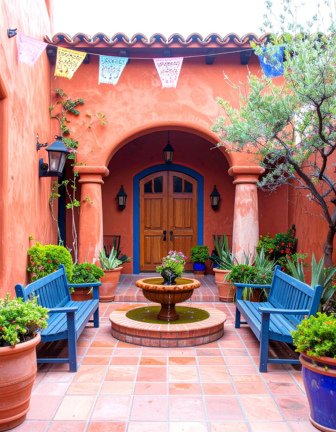Courtyard Entry Spanish Style Front Porch - 20 spanish style front porch ideas