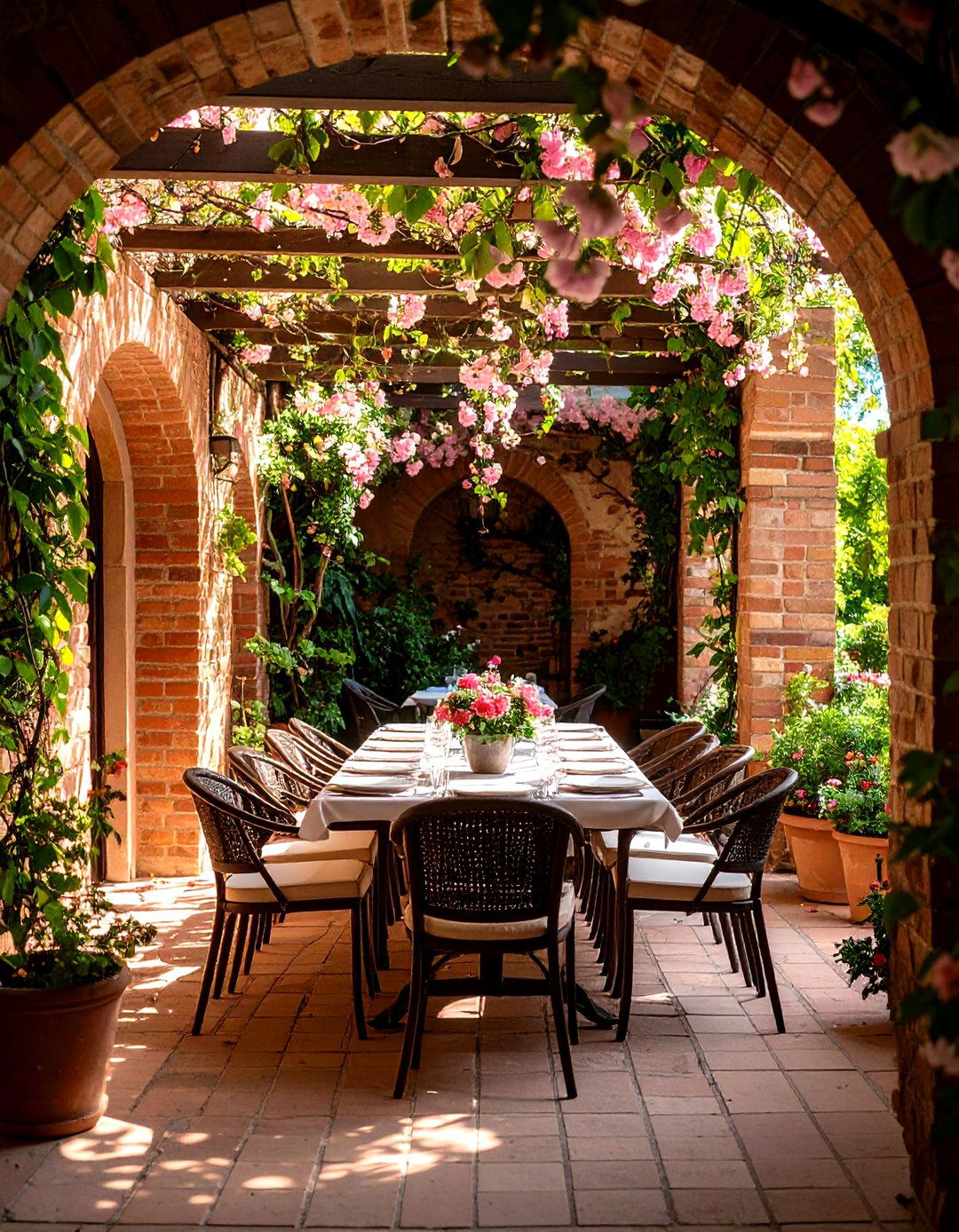 Courtyard Style Outdoor Dining Area - 20 Outdoor Dining Area Ideas
