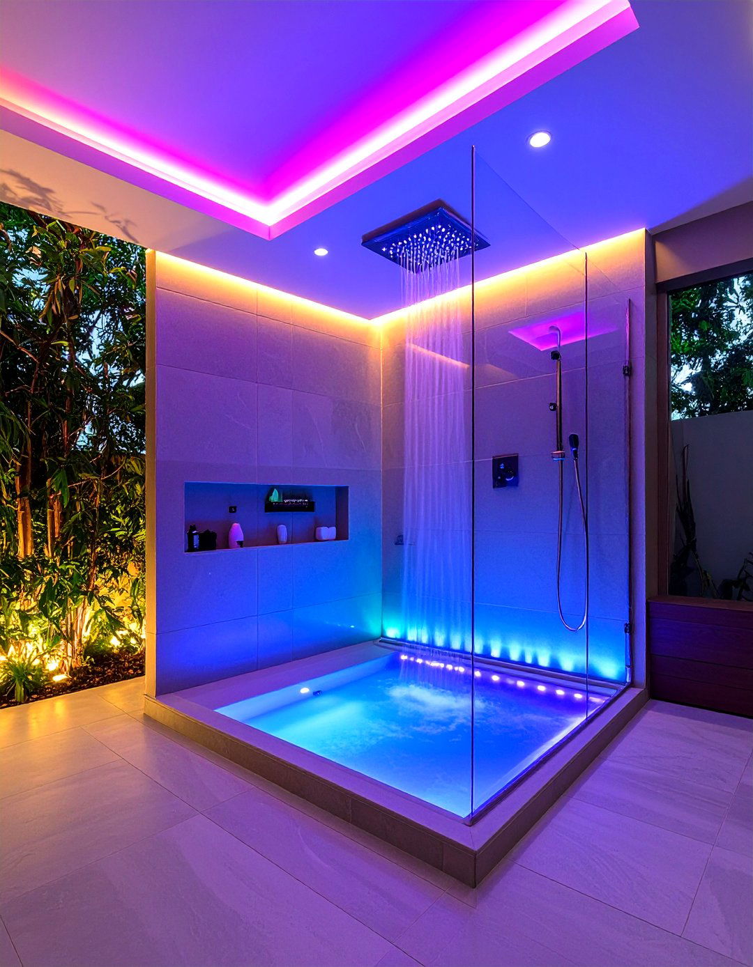 Cove Lighting in Ceiling Recesses - 20 Shower Lighting Ideas