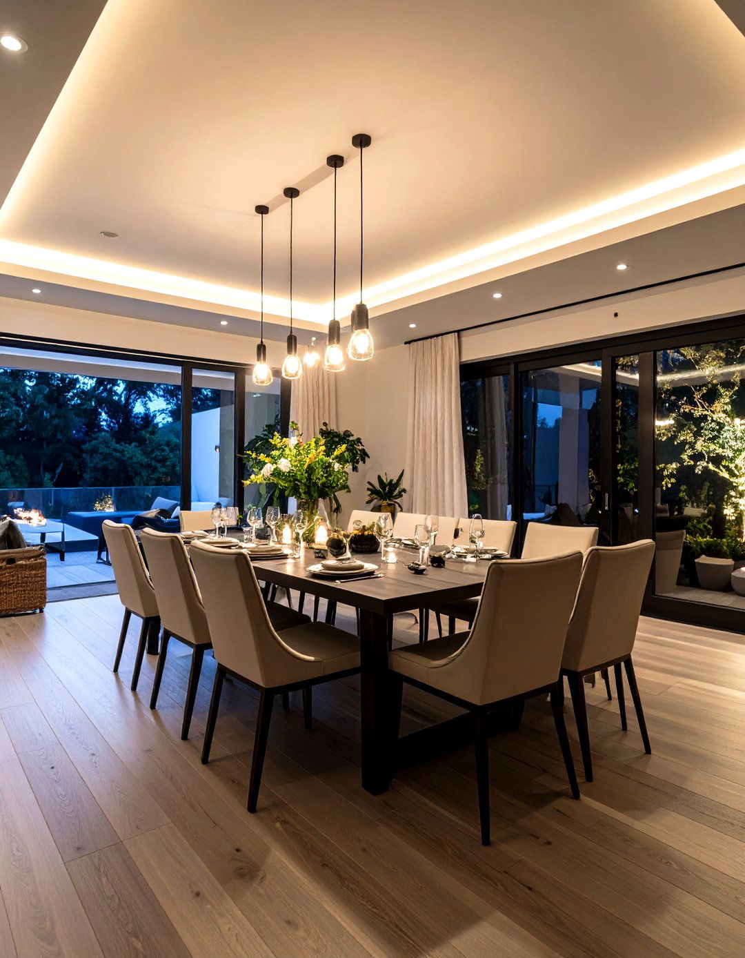 Cove and Strip Lighting Outline the Ceiling - 20 Dining Room Lighting Ideas
