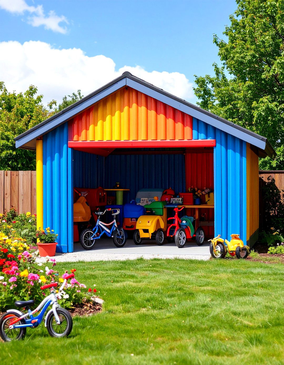 Covered Outdoor Toy Storage Parking Garage - 20 Outdoor Toy Storage Ideas
