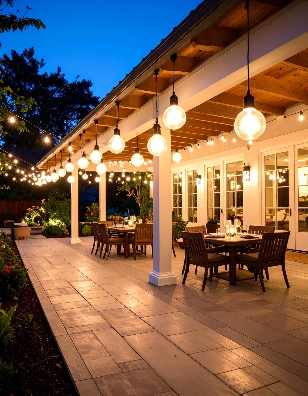 Covered Patio Bistro Lighting for Cafe Style Atmosphere - 20 Covered Patio Lighting Ideas