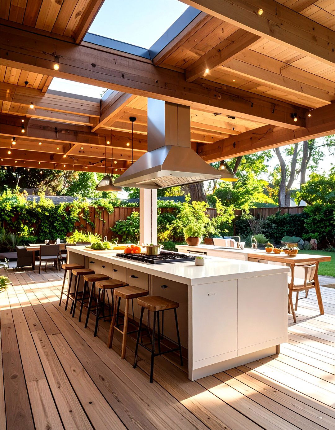 Covered Patio Dirty Kitchen with Vent Hood - 20 Dirty Kitchen Ideas