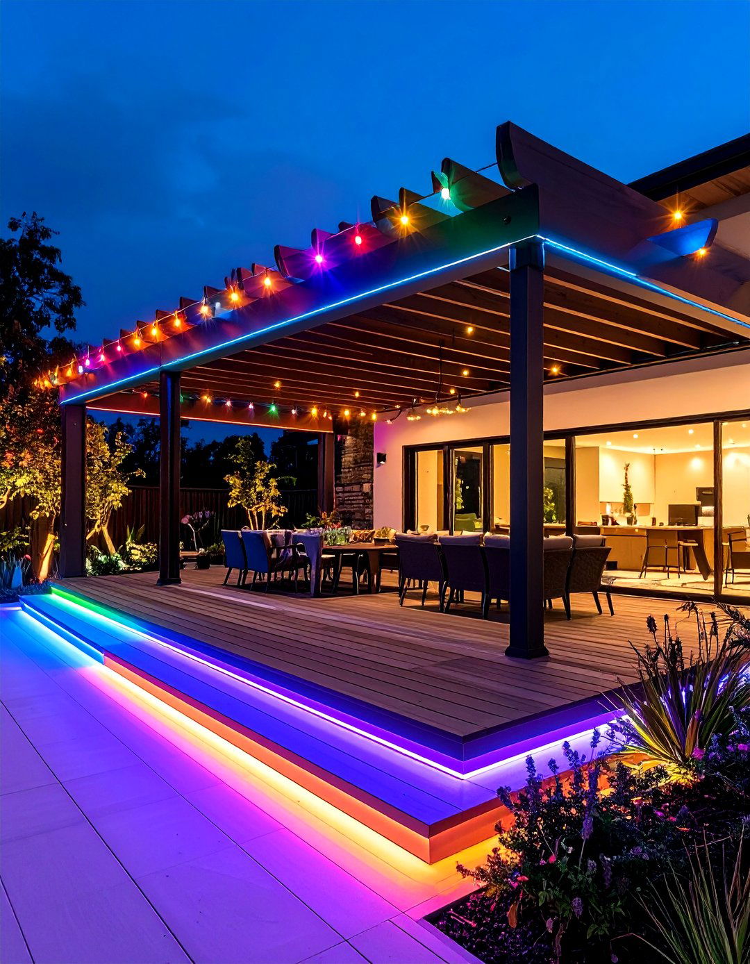 Covered Patio LED Strip Lighting for Modern Accent Effects - 20 Covered Patio Lighting Ideas