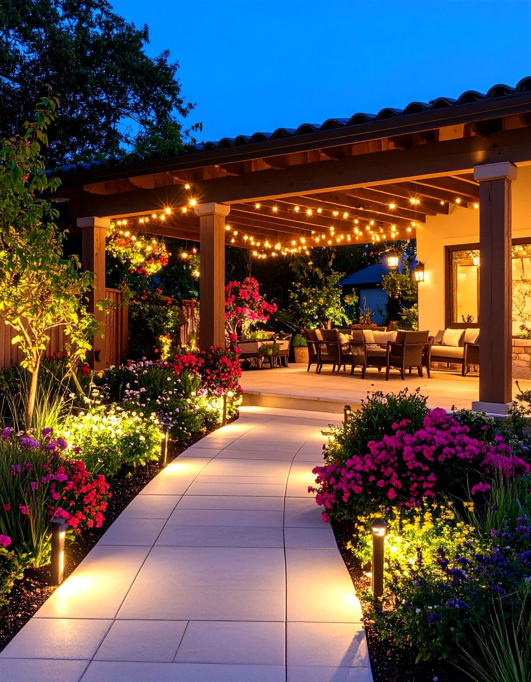 Covered Patio Pathway Lighting for Safety and Navigation - 20 Covered Patio Lighting Ideas