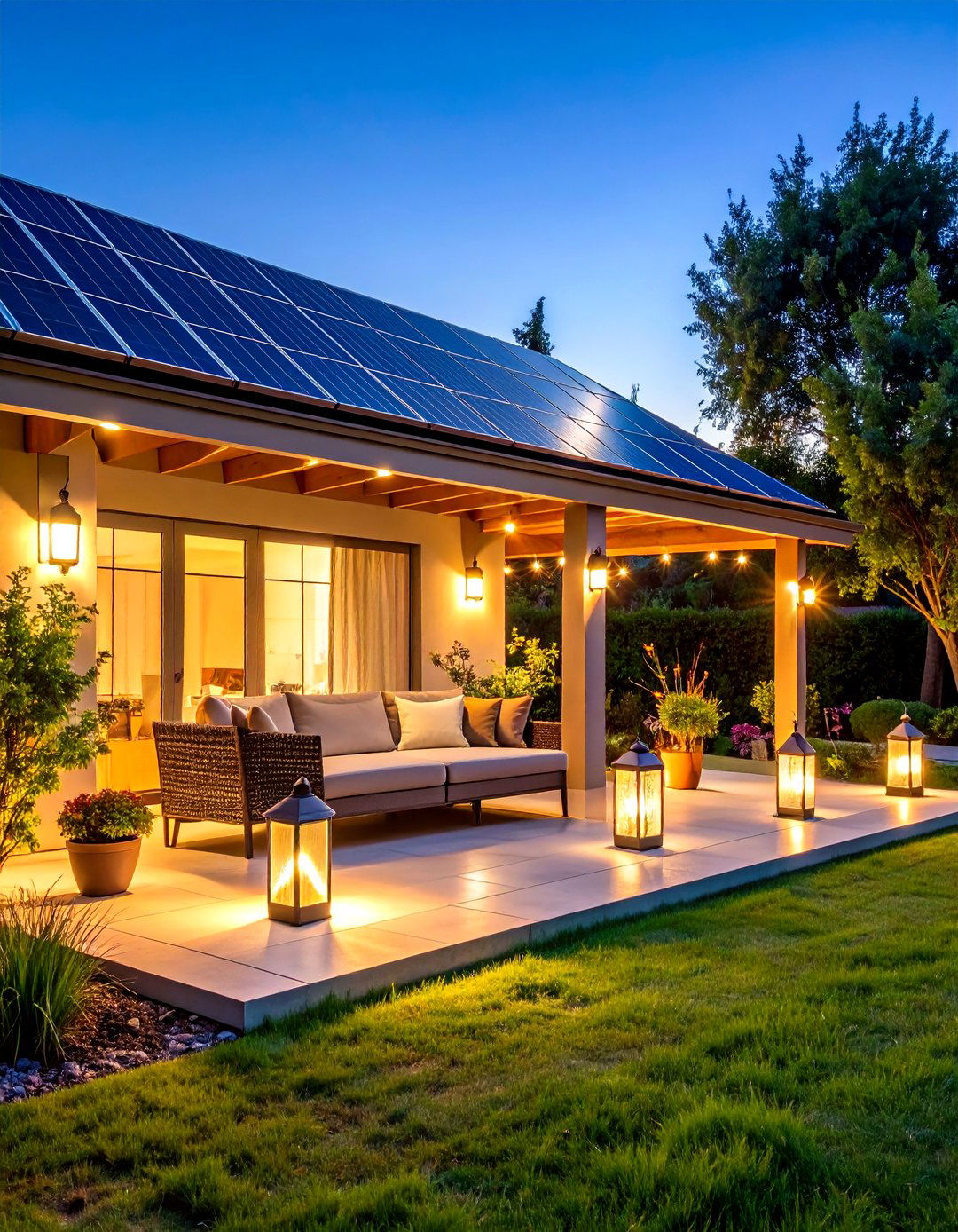 Covered Patio Solar Lighting for Eco Friendly Illumination - 20 Covered Patio Lighting Ideas