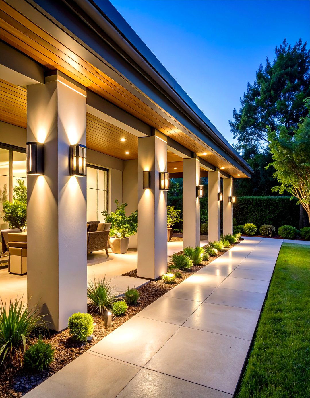 Covered Patio Wall Sconce Lighting for Architectural Accent - 20 Covered Patio Lighting Ideas