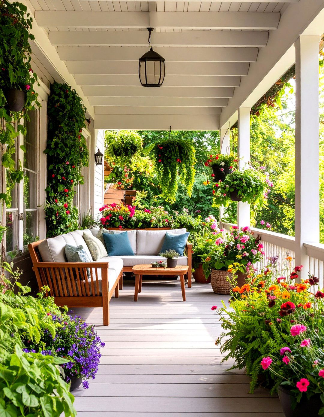 Covered Porch with Vertical Garden Elements - 20 Covered Porch Ideas