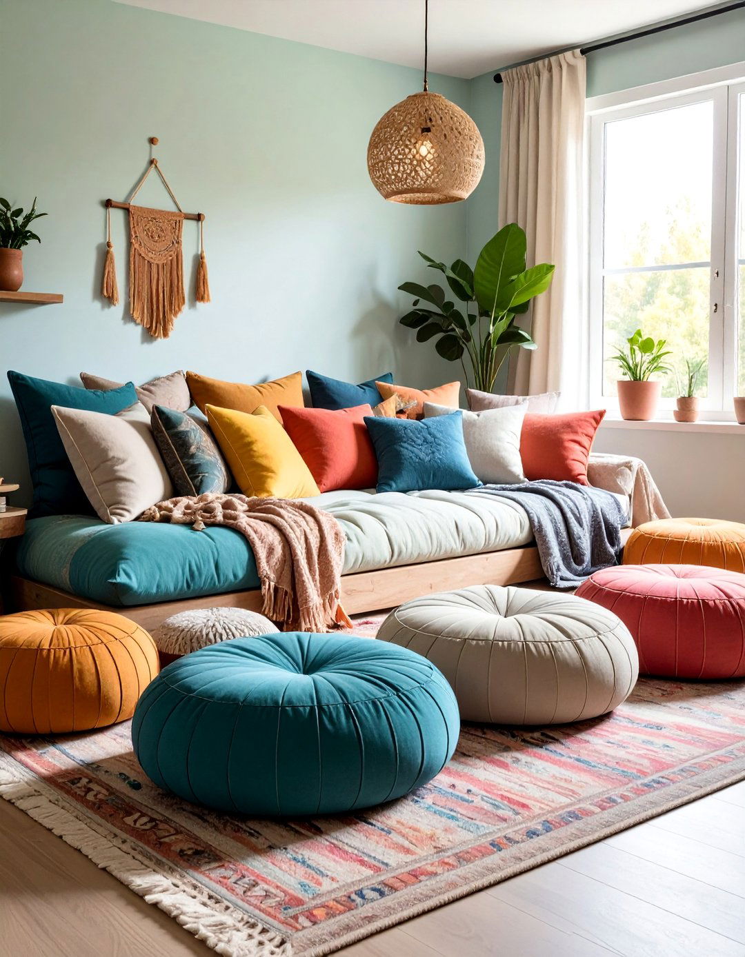 Cozy Bedroom Floor Cushion Seating - 20 Cozy Bedroom Ideas