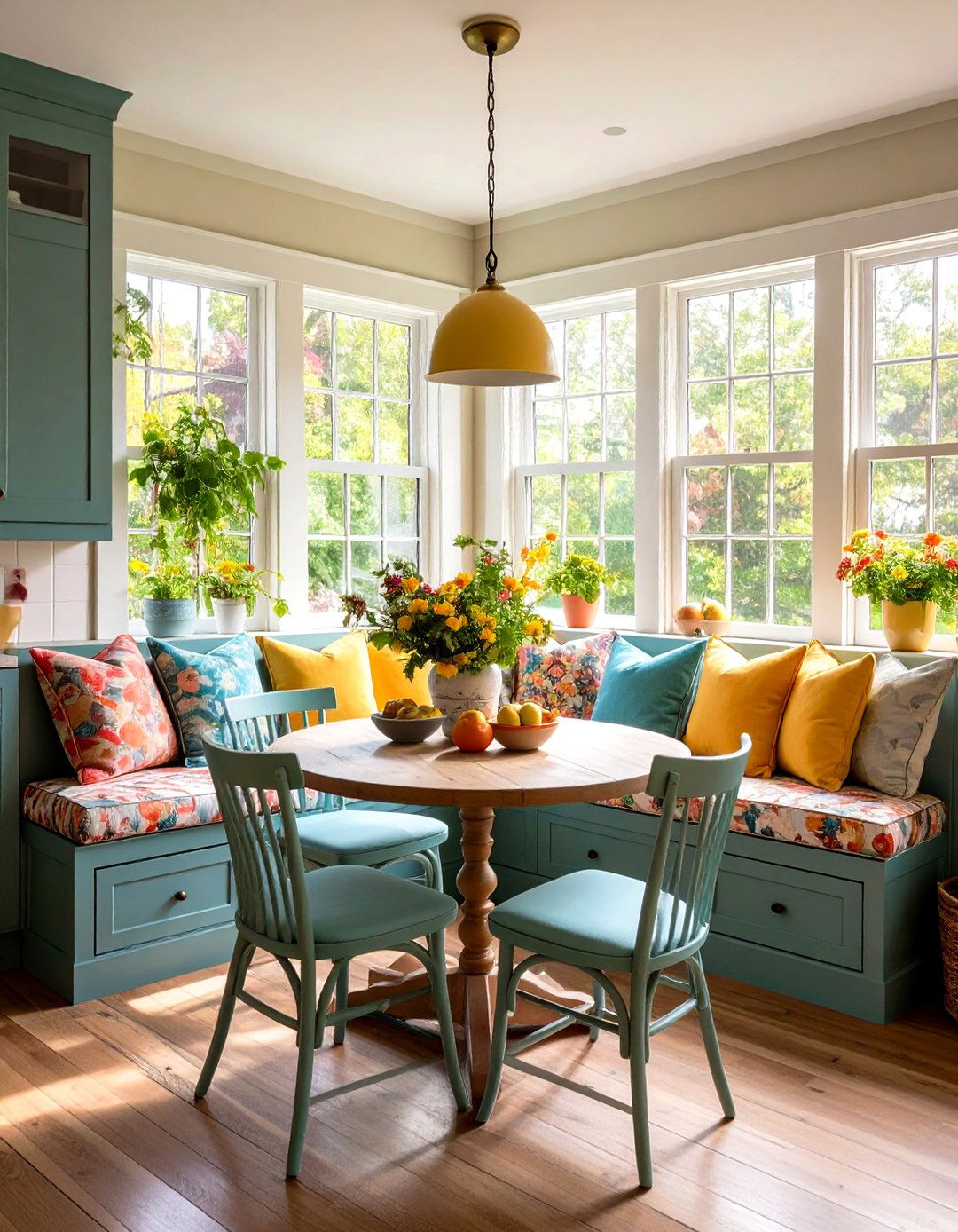Cozy Breakfast Nook - 20 Sunroom Kitchen Ideas