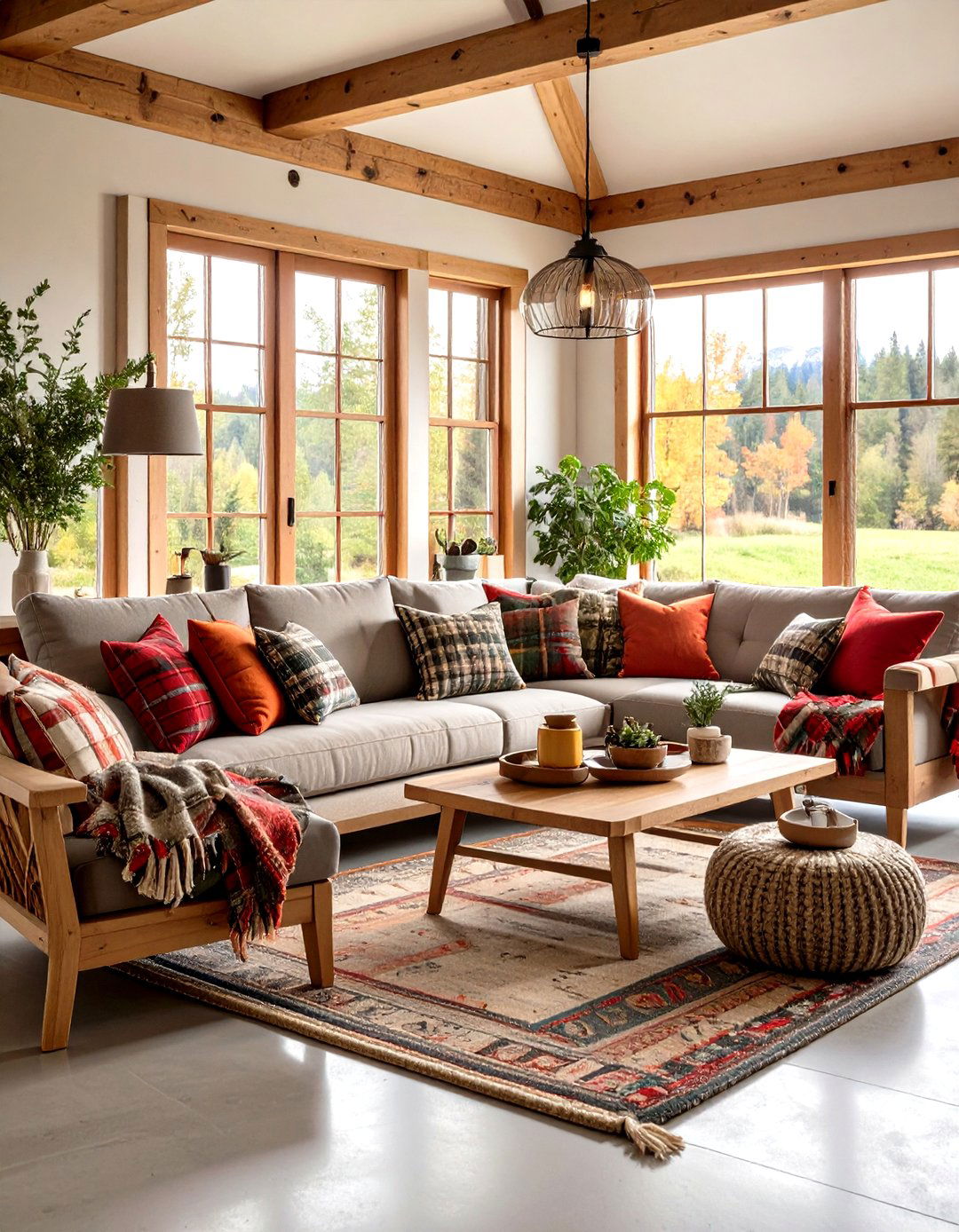 Cozy Cabin Rustic Concrete Floor Living Room - 20 Rustic Concrete Floor Living Room Ideas