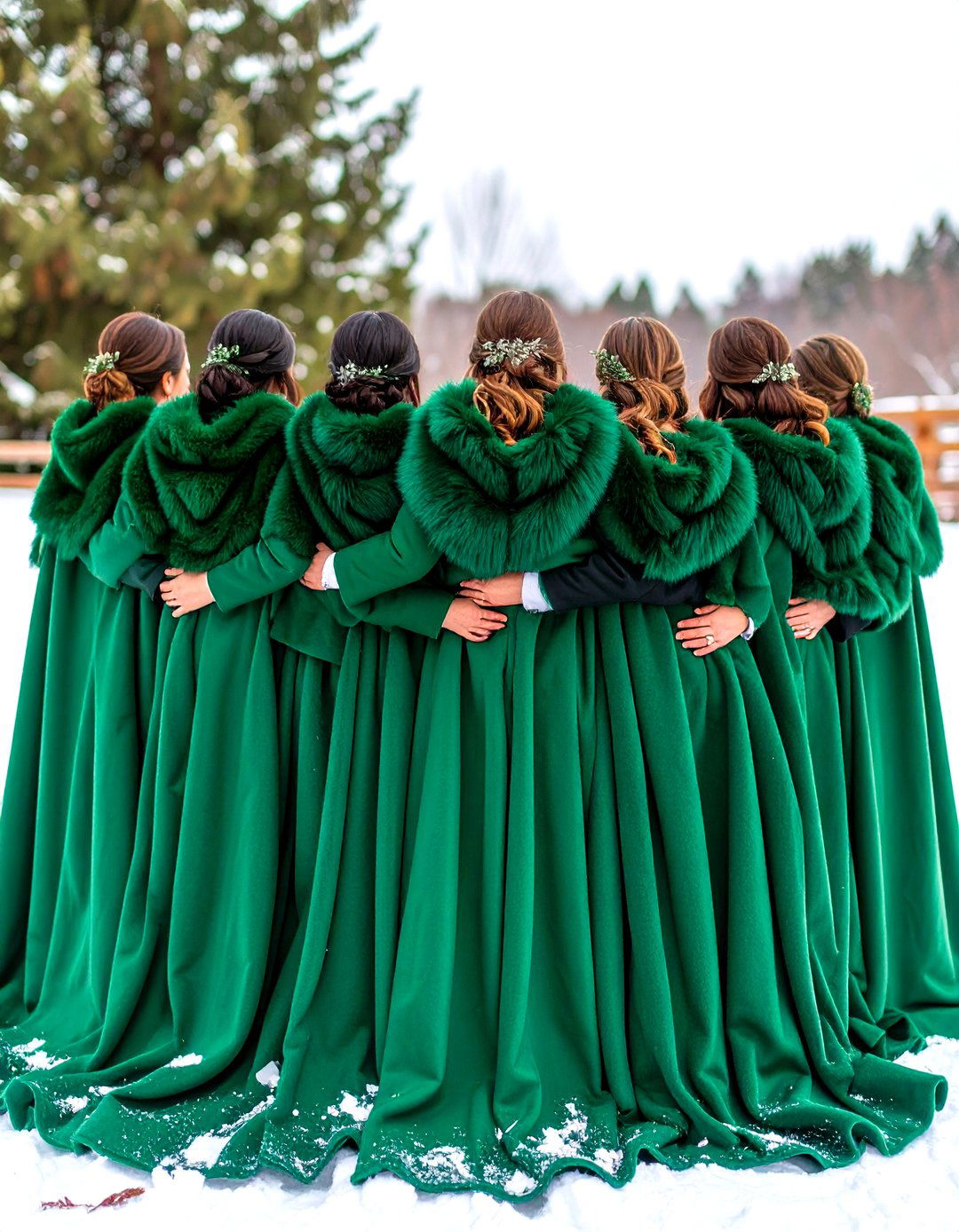 Cozy Emerald Green Capes for Winter Wedding Style - 20 Emerald Green Wedding Ideas