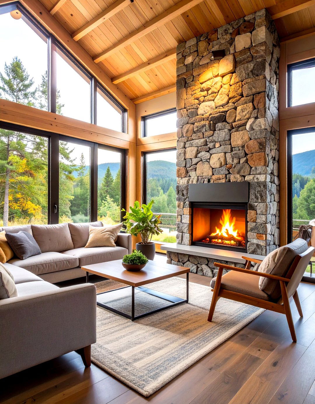 Cozy Fireplace Rustic Tiny House Sanctuary - 20 Rustic Tiny House Ideas