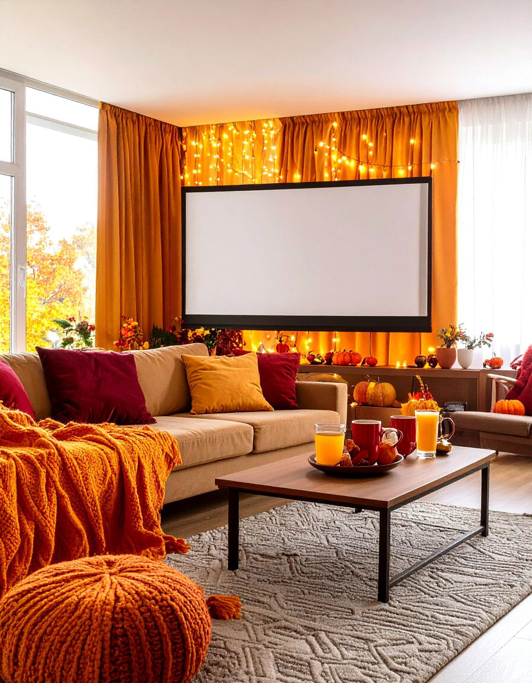 Cozy Indoor Fall Birthday Movie Night - 20 Fall Birthday Party Ideas