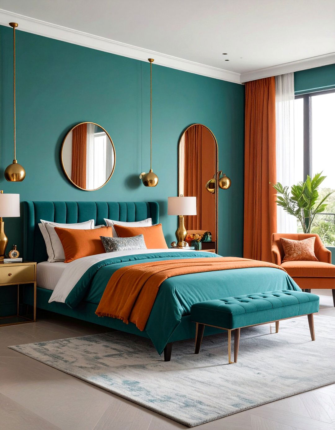 Cozy Interplay of Soft Fabrics - 20 Teal and Orange Bedroom Ideas