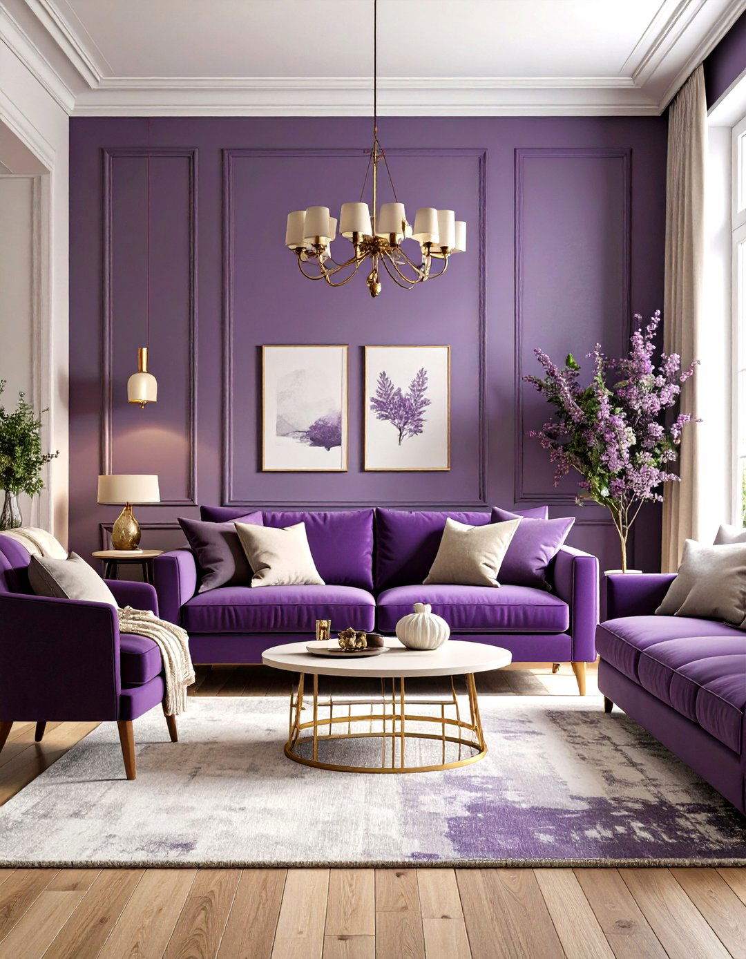 Cozy Purple Living Room with Warm Plum Tones - 20 Purple Living Room Ideas