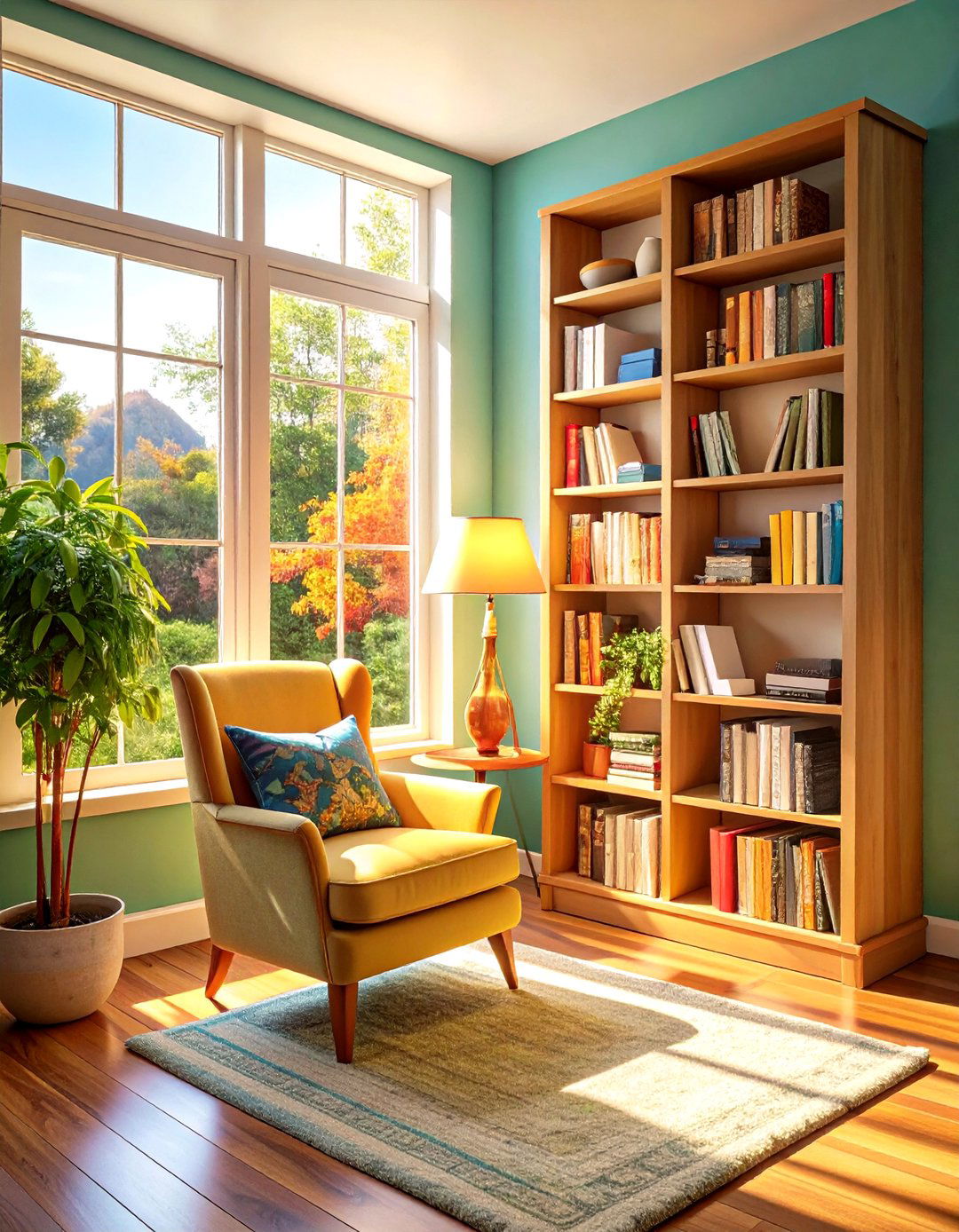 Cozy Reading Corner Tucked Beneath Windows - 20 Farmhouse Sunroom Ideas