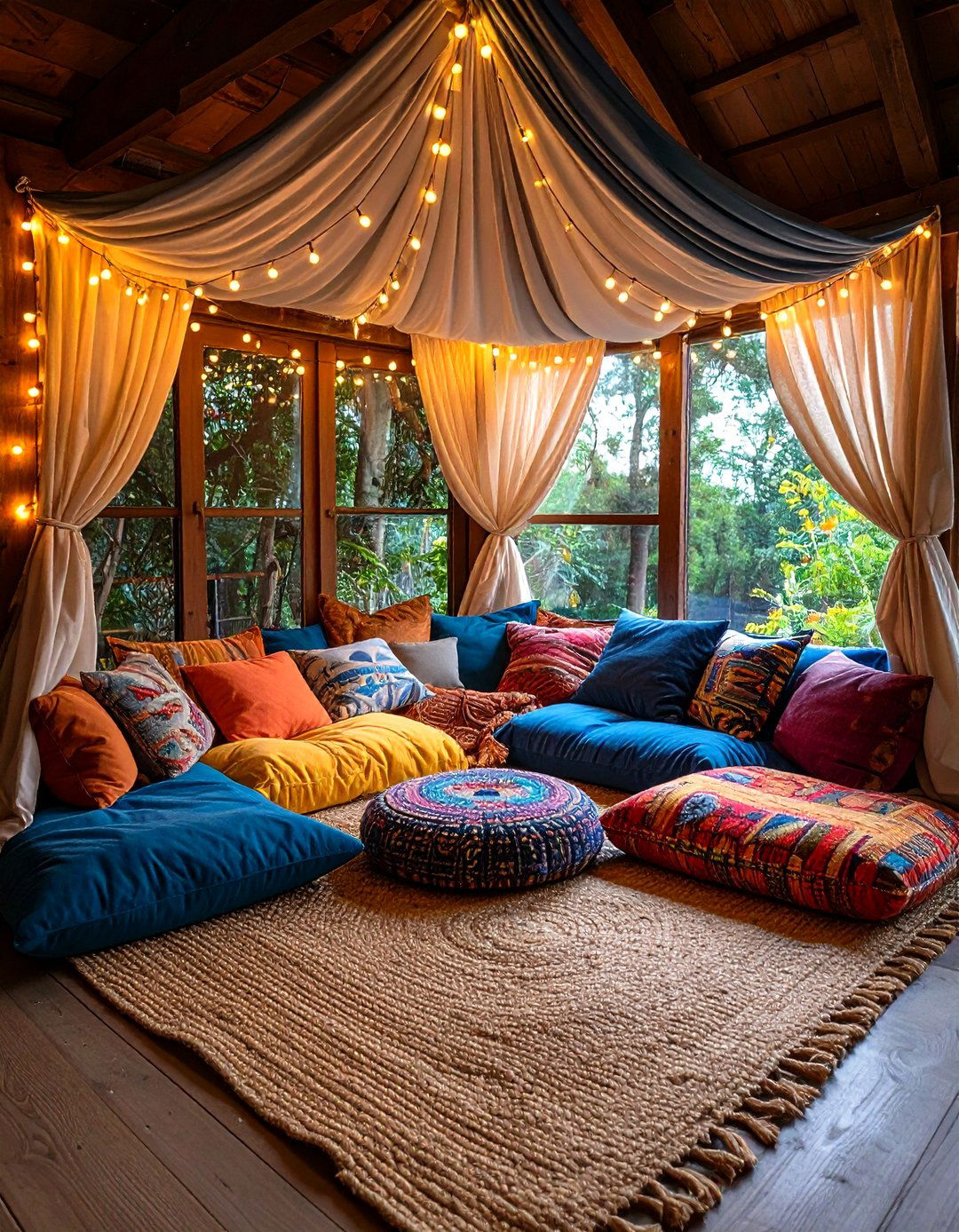 Cozy Reading Nook with Floor Cushions - 20 Boho Toddler Room Ideas