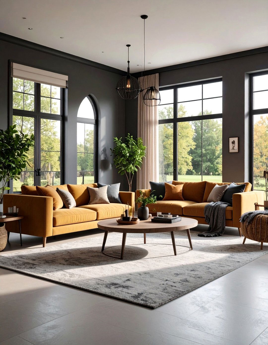 Cozy Retreat Living Room With Grey Walls and Black Trim - 20 Living Room With Grey Walls and Black Trim