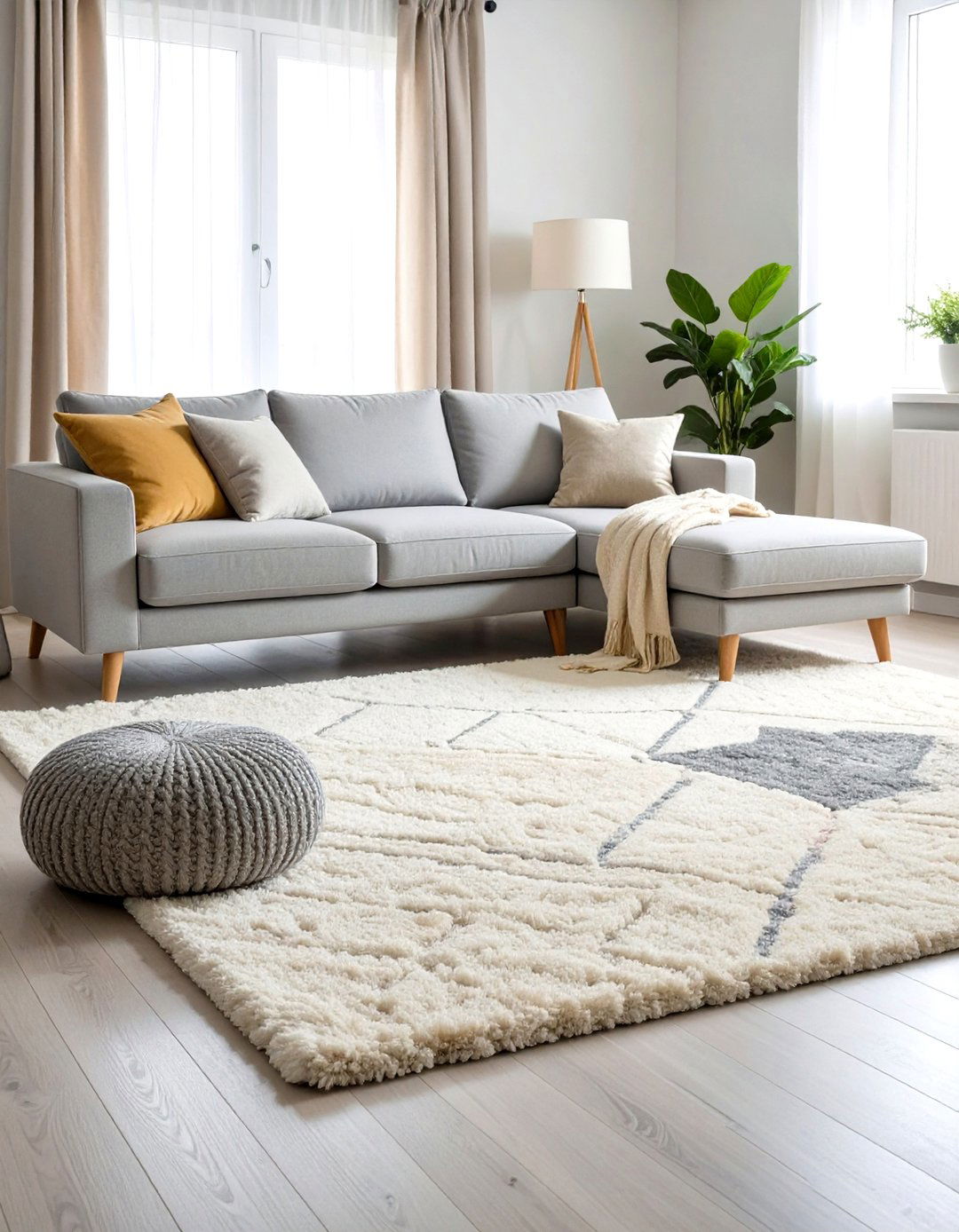 Cozy Rug Foundations Under Grey Sectional - 20 Grey Sectional Living Room Ideas