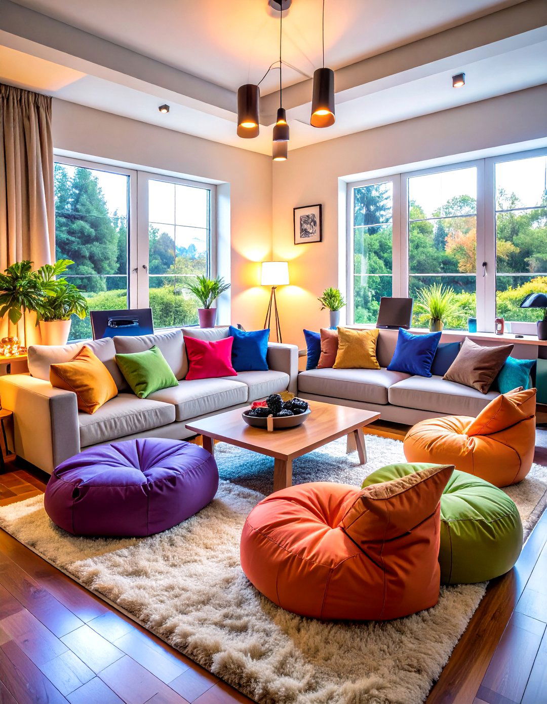 Cozy Seating Zone and Lounge Area - 20 Video Game Room Ideas