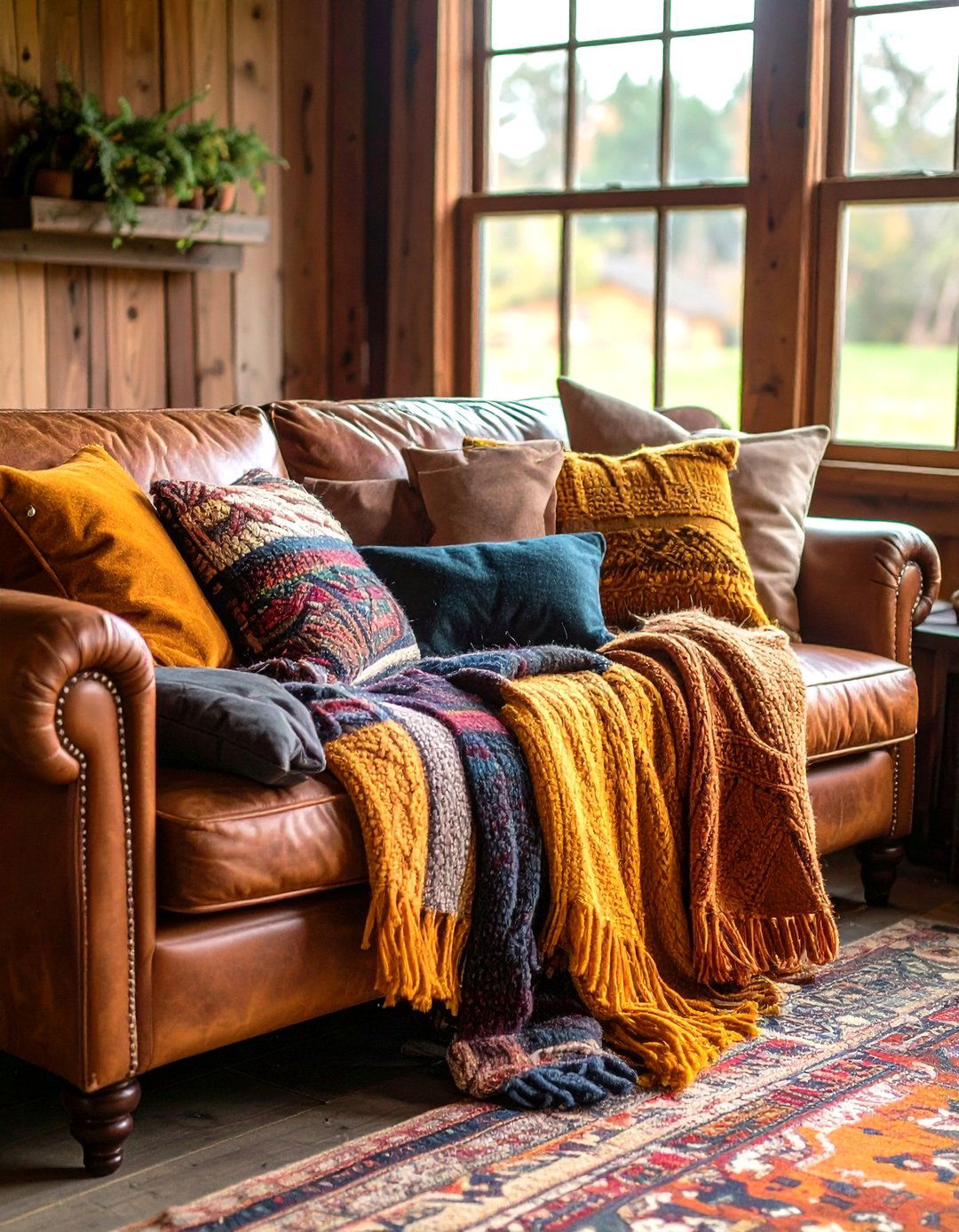 Cozy Textures and Throws for Barndominium Comfort - 20 Rustic Barndominium Interior Design Ideas