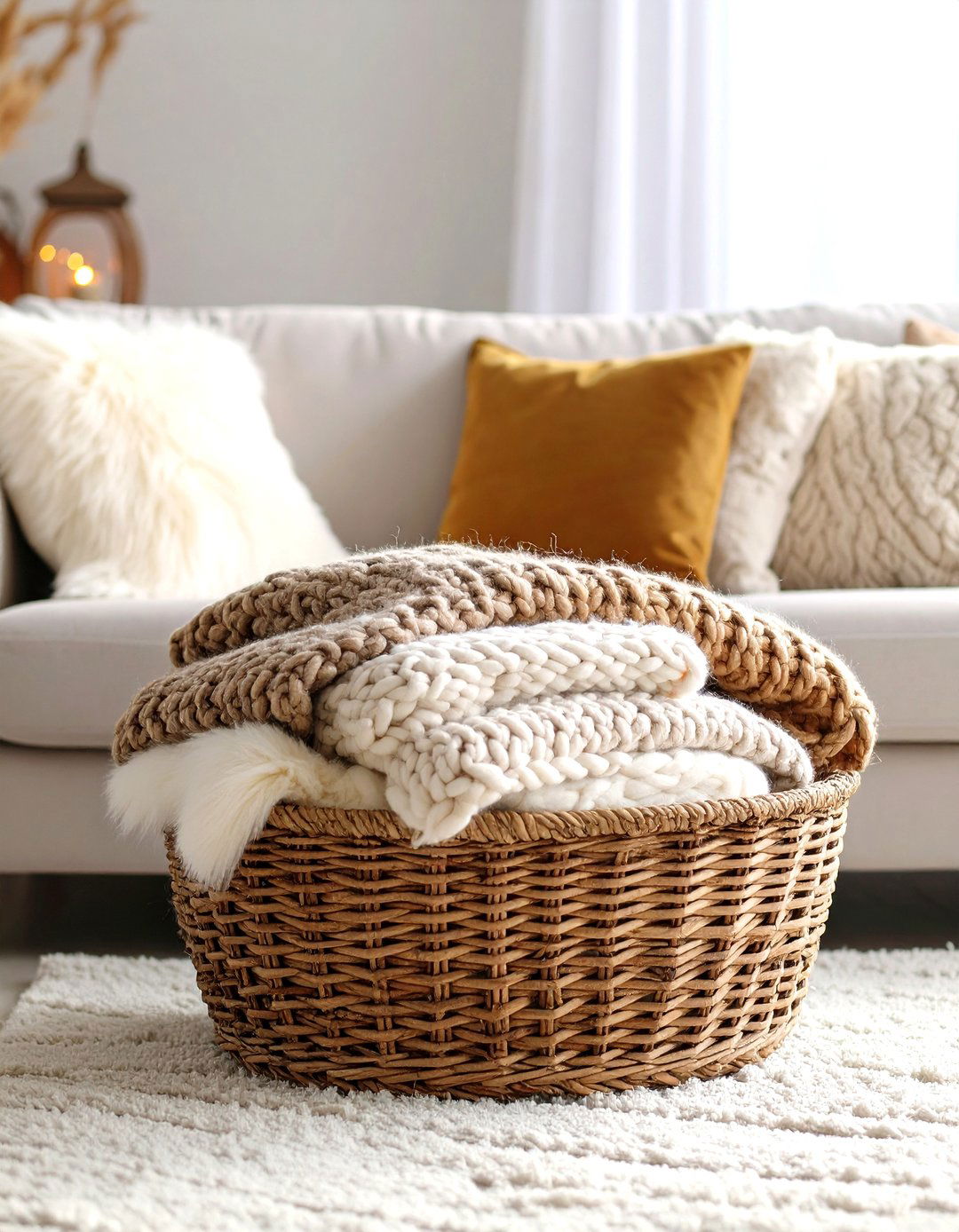 Cozy Throw Blanket Layering for Autumn Comfort - 20 Fall Living Room Ideas