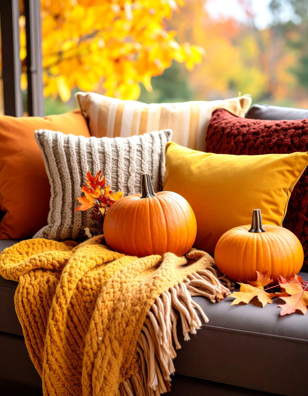 Cozy Throw Pillows and Blankets - 20 Thanksgiving Decoration Ideas