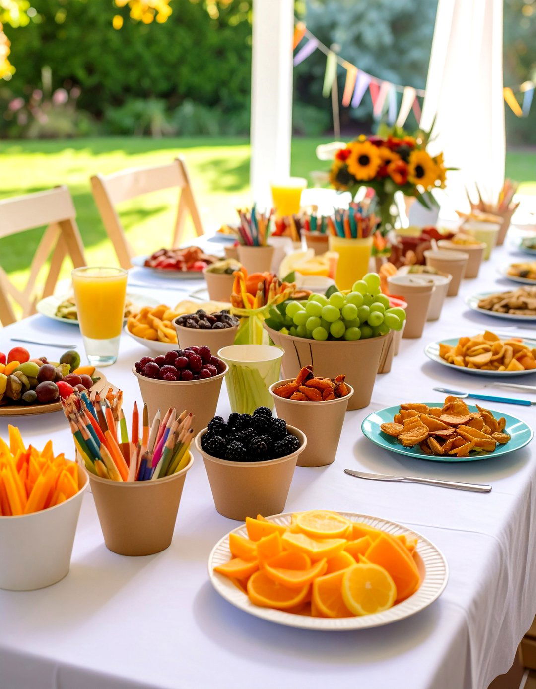 Craft Paper Friendsgiving Kids Table - 20 Friendsgiving Decor Ideas